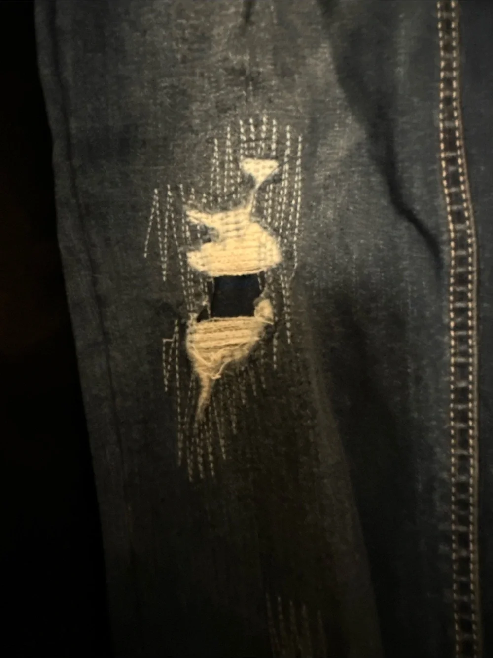 Justice Blue Distressed Denim Overalls - Girl's Jeans (Original Justice) Sz 12